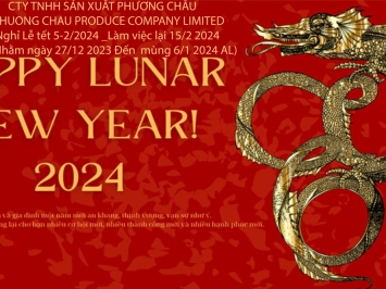 CÔNG TY TNHH SẢN XUẤT PHƯƠNG CHÂU THÔNG BÁO LỊCH NGHỈ TẾT DƯƠNG LỊCH 2024